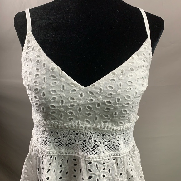 *RESTOCKED* Eyelet Shirred Back Peplum Cami Top - Picture 6 of 8